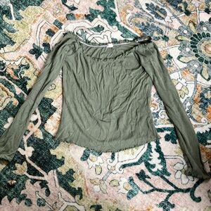 Garage Green Ruched Blouse